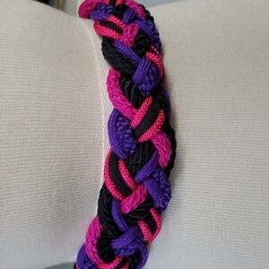 Rope belt by Talbotts. Pink, purple and black. Stretch.